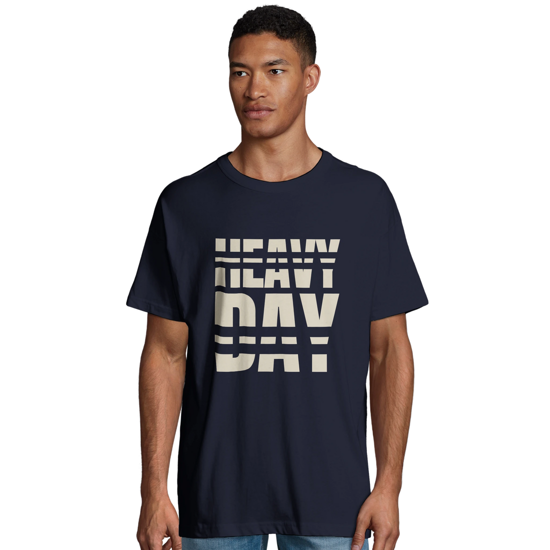 T-shirt oversized HEAVY DAY Bone — pièce signature du Drop 001, made on demand